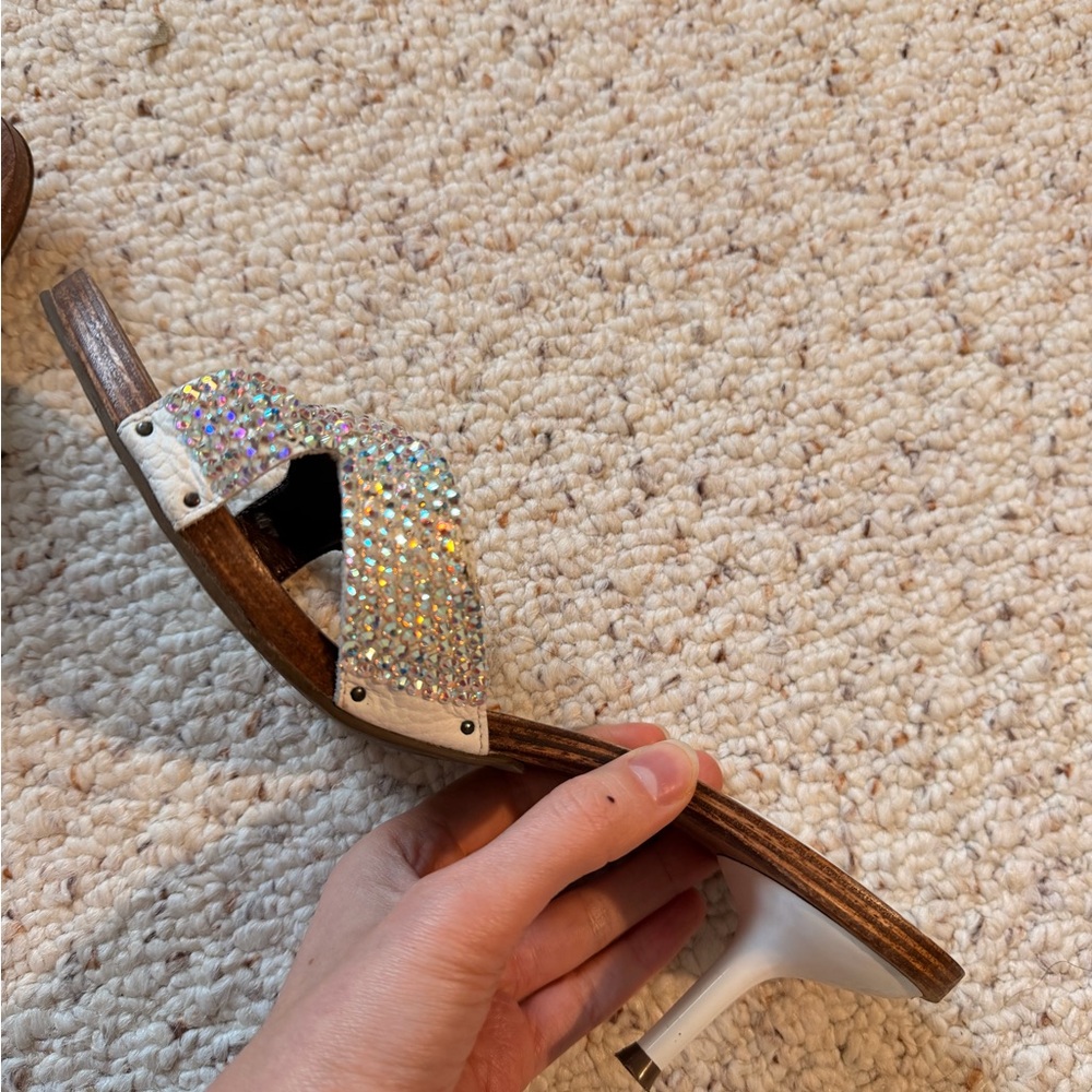 Dr. Scholl's Women's Glitter Mules - Silver - Picture 7 of 10